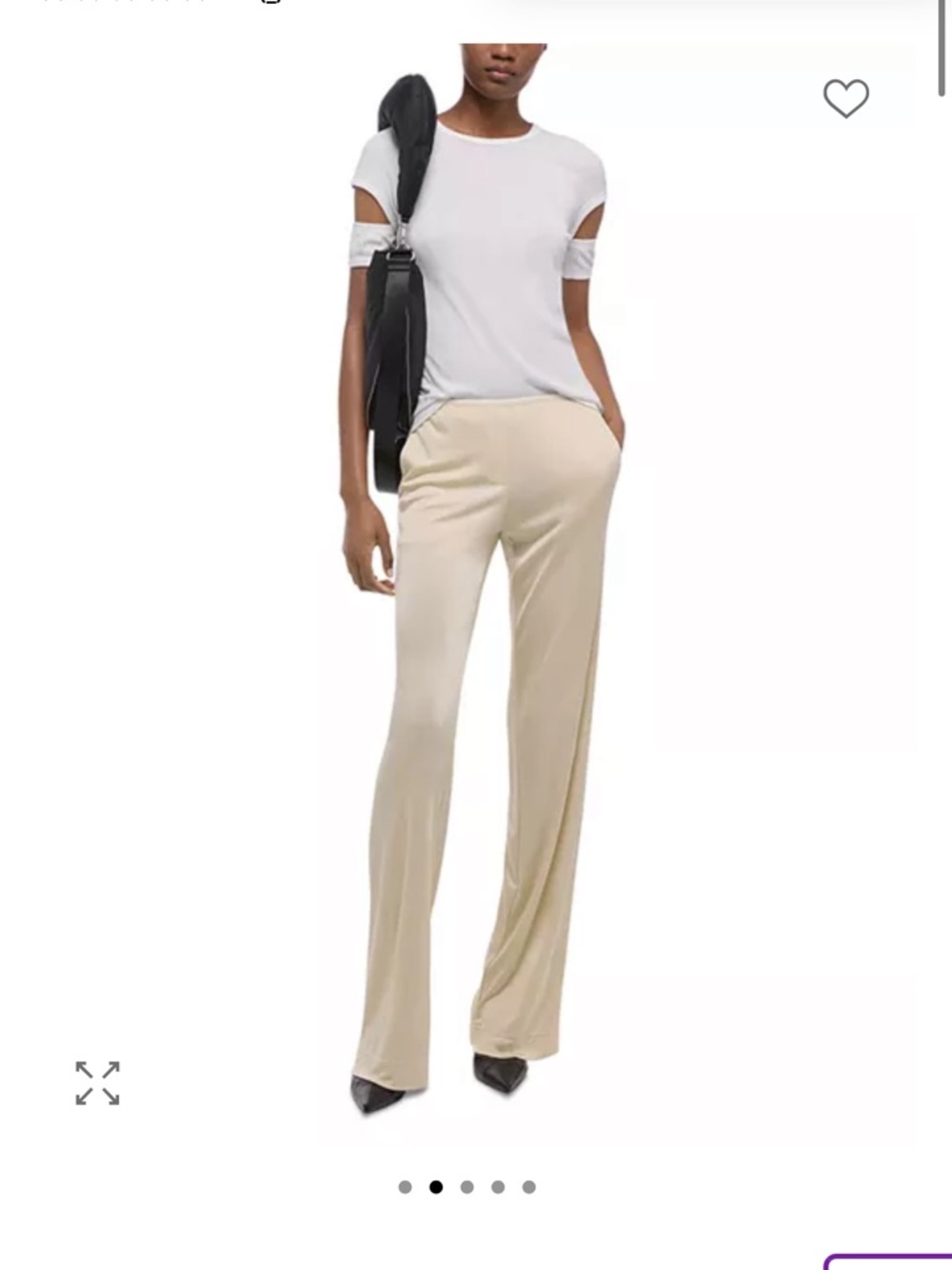 Helmut Lang Cream Boot-Cut Wide-Leg Pants